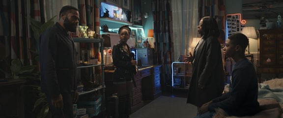 Anthony Anderson Marsai Martin Viola Davis Christopher Farrar in G20. Photo Credit Prime Video Amazon Content Services LLC