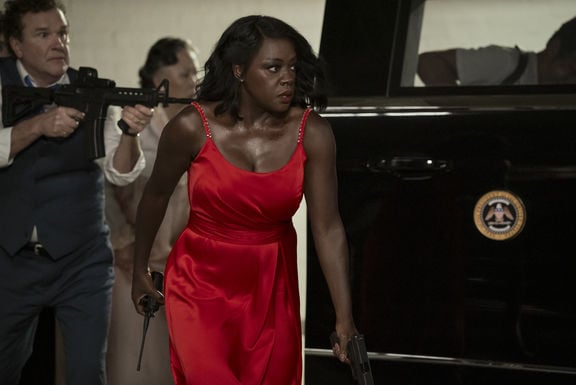 Douglas Hodge MeeWha Alana Lee Viola Davis in G20 Photo Credit Ilze Kitshoff Prime Video Amazon Content Services LLC