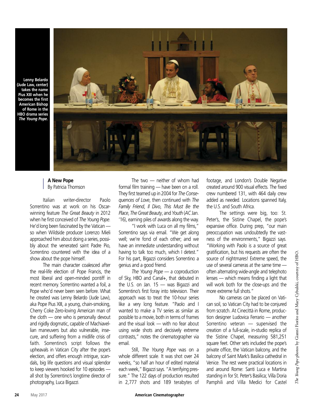 american cinematographer may 2017 the young pope summicron c